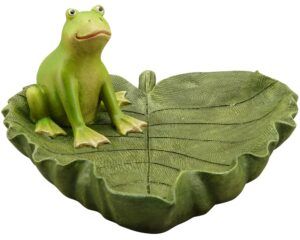 matches21 - Webshop Froesche auf Blatt sitzend Froschfiguren Gartendeko Gartenfiguren 1 Stk 2 Groessen 123869 3 1 9