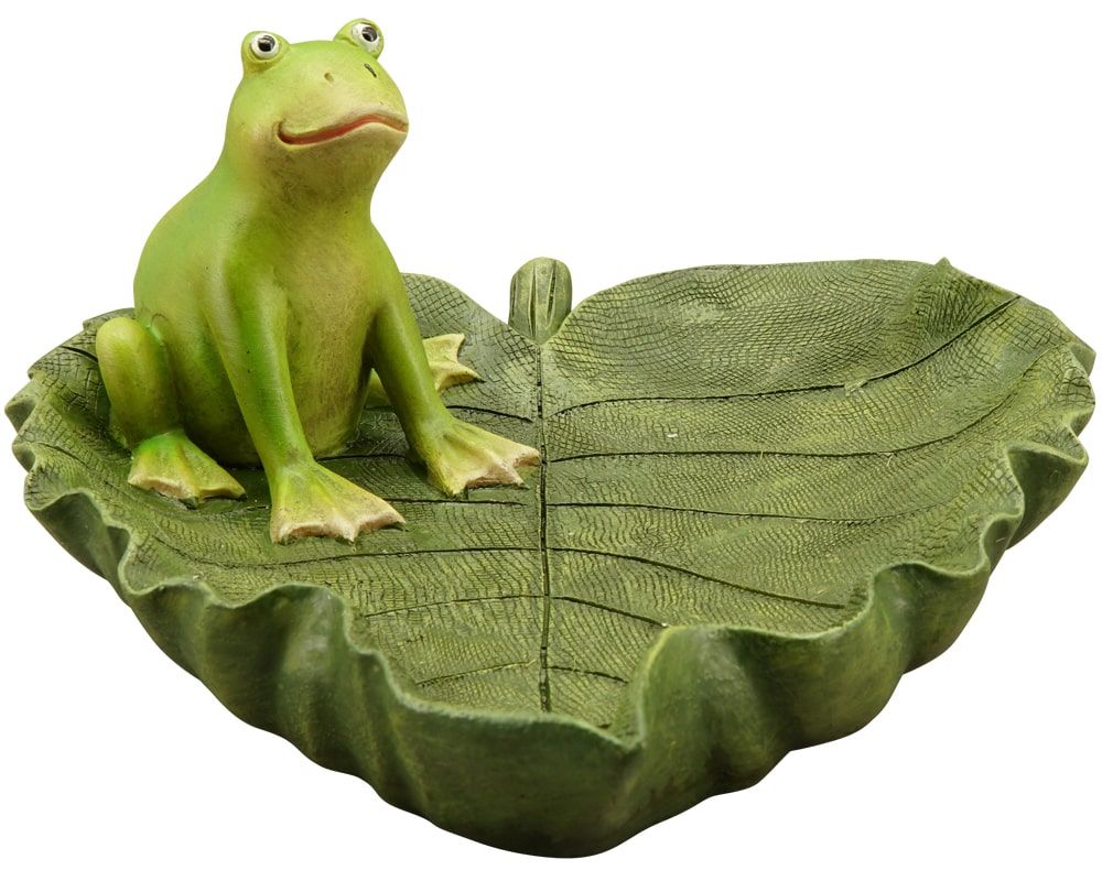 matches21 - Webshop Froesche auf Blatt sitzend Froschfiguren Gartendeko Gartenfiguren 1 Stk 2 Groessen 123869 3 1 4