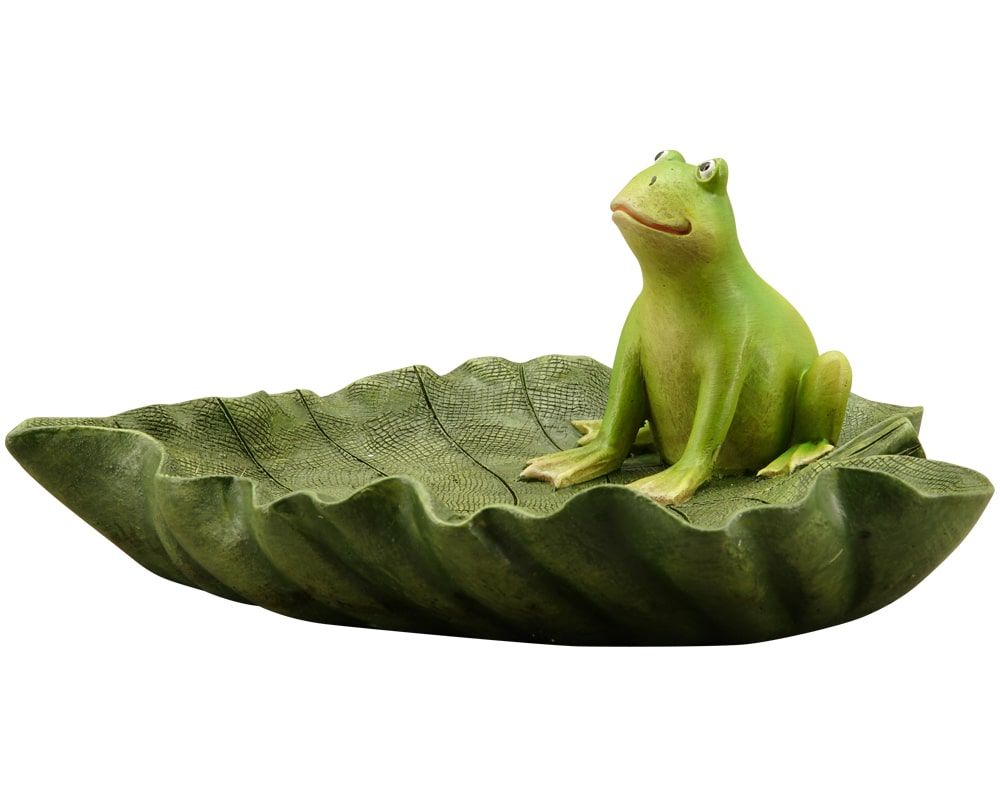 matches21 - Webshop Froesche auf Blatt sitzend Froschfiguren Gartendeko Gartenfiguren 1 Stk 2 Groessen 123869 4 1 5