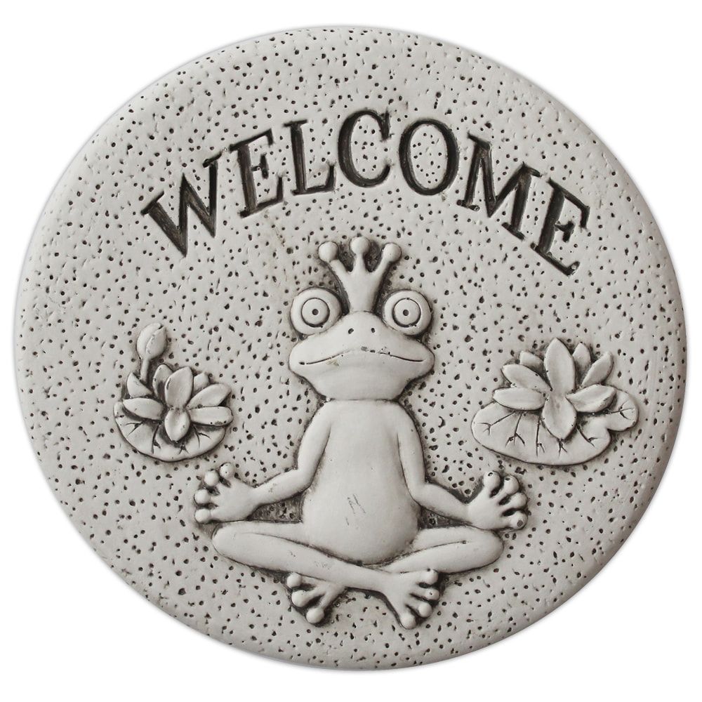 matches21 Froschkoenig Trittstein Dekostein 1 Stk Hof und Garten Beton Motivstein 27 cm 120271 1 1