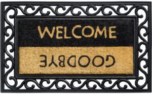 matches21 - Webshop Fussmatte Fussabstreifer Kokos In und Outdoor Gummi Welcome und Goodbye 1 Stk 45x75 cm 123914 1 16