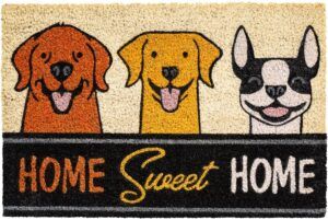 matches21 - Webshop Fussmatte Kokosmatte Indoor bedruckt 3 Hunde und Home sweet Home 1 Stk 40x60 cm 118977 1 4