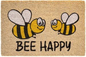 matches21 - Webshop Fussmatte Kokosmatte Indoor bedruckt Bienen und Bee Happy 1 Stk 40x60 cm 118985 1 17