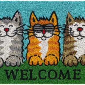 matches21 - Webshop Fussmatte Kokosmatte Indoor bedruckt Drei Katzen und Sonnenbrille bunt 1 Stk 40x60 cm 118972 1 7