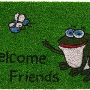 matches21 - Webshop Fussmatte Kokosmatte Indoor bedruckt Frosch und Welcome Friends 1 Stk 40x60 cm 118983 1 4