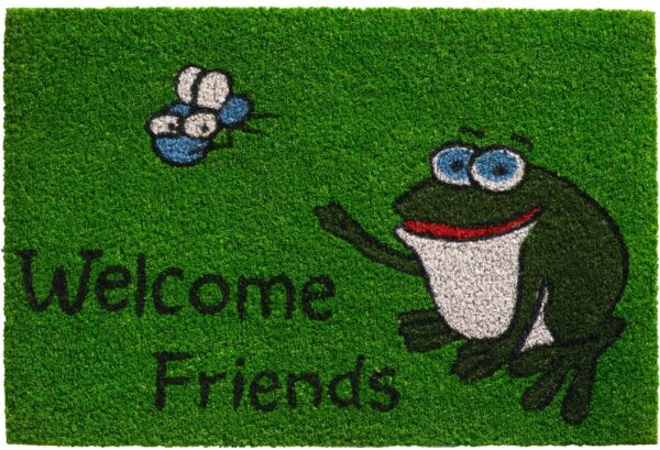 matches21 - Webshop Fussmatte Kokosmatte Indoor bedruckt Frosch und Welcome Friends 1 Stk 40x60 cm 118983 1 1