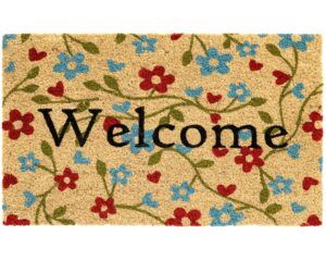 matches21 - Webshop Fussmatte Kokosmatte KOKOS INDOOR bunt WELCOME und rot blaue Blumen 45x75 cm 124028 1 19