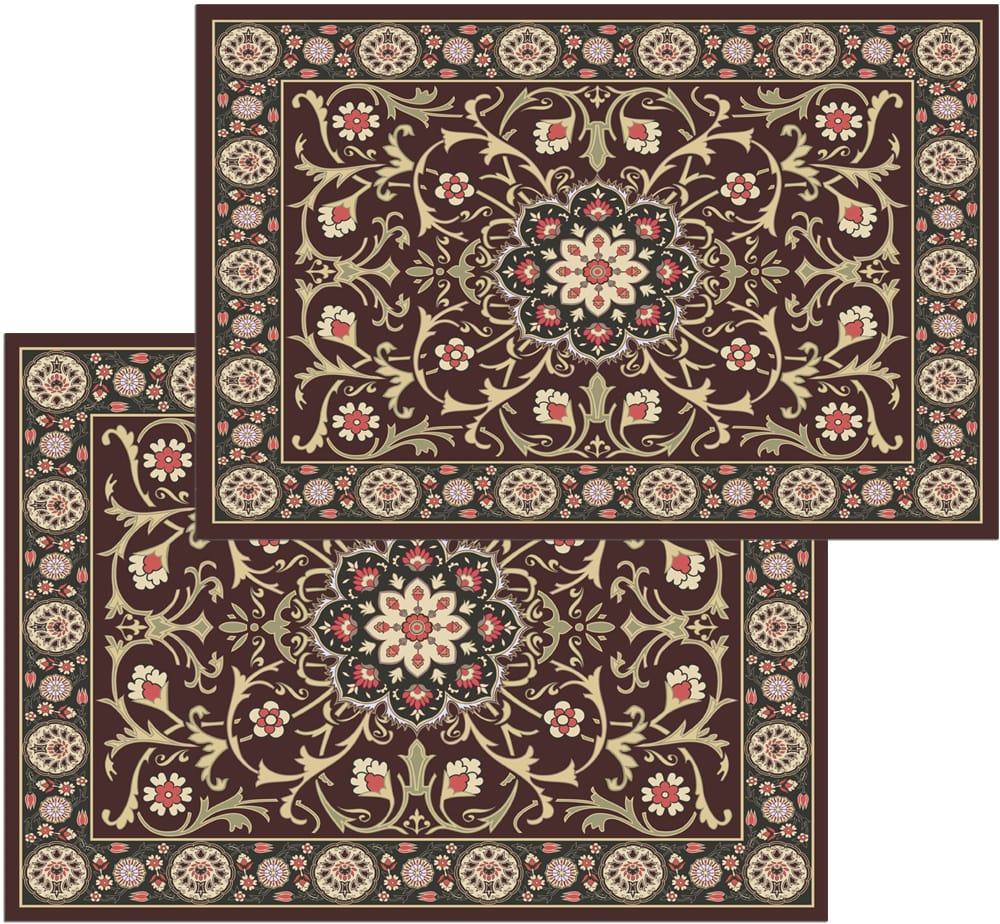 matches21 - Webshop Fussmatten Fussabstreifer DECOR Blueten Perser Mandala braun beige waschbar 2 Groessen 119164 1 22