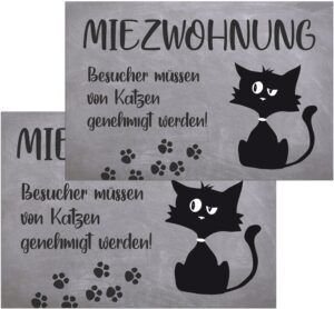 matches21 - Webshop Fussmatten Fussabstreifer DECOR Katze Comic Miezwohnung Spruch grau waschbar 2 Gr 119175 1 13