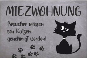 matches21 - Webshop Fussmatten Fussabstreifer DECOR Katze Comic Miezwohnung Spruch grau waschbar 2 Gr 119175 1 1 14