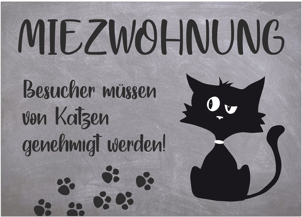 matches21 - Webshop Fussmatten Fussabstreifer DECOR Katze Comic Miezwohnung Spruch grau waschbar 2 Gr 119175 2 1 11