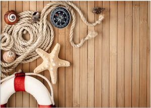 matches21 - Webshop Fussmatten Fussabstreifer DECOR Maritim Seestern Kompass Holz waschbar 2 Groessen 119134 3 1 15