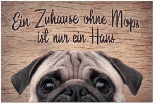 matches21 - Webshop Fussmatten Fussabstreifer DECOR Mops Hund Spruch Zuhause lustig waschbar 2 Groessen 119177 1 1 14