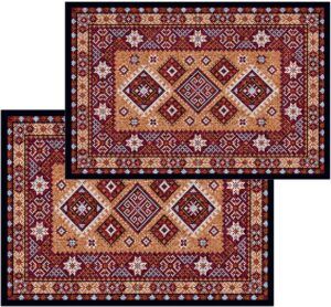 matches21 - Webshop Fussmatten Fussabstreifer DECOR Ornamente Orientalisch rot braun waschbar 2 Groessen 119117 1 1 13