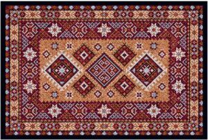 matches21 - Webshop Fussmatten Fussabstreifer DECOR Ornamente Orientalisch rot braun waschbar 2 Groessen 119117 2 1 14