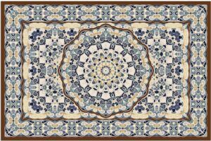 matches21 - Webshop Fussmatten Fussabstreifer DECOR Perser Ornamente blau braun beige waschbar 2 Groessen 120649 1 1 6