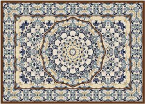 matches21 - Webshop Fussmatten Fussabstreifer DECOR Perser Ornamente blau braun beige waschbar 2 Groessen 120649 2 1 7