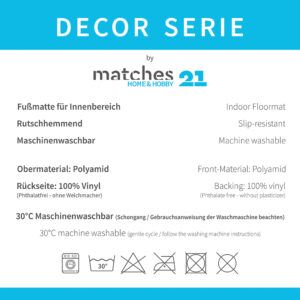 matches21 - Webshop Fussmatten Fussabstreifer DECOR Perser Ornamente blau braun beige waschbar 2 Groessen 120649 3 1 8