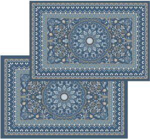 matches21 - Webshop Fussmatten Fussabstreifer DECOR Perser Ornamente blau orientalisch waschbar 2 Gr 119166 1 13