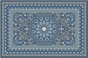 matches21 - Webshop Fussmatten Fussabstreifer DECOR Perser Ornamente blau orientalisch waschbar 2 Gr 119166 1 1 14