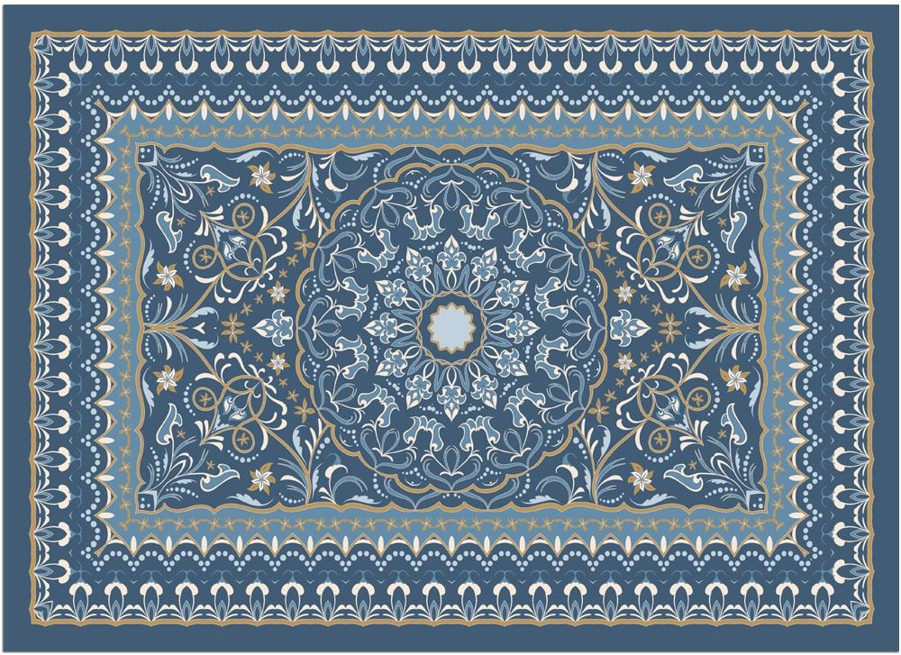 matches21 - Webshop Fussmatten Fussabstreifer DECOR Perser Ornamente blau orientalisch waschbar 2 Gr 119166 2 1 11