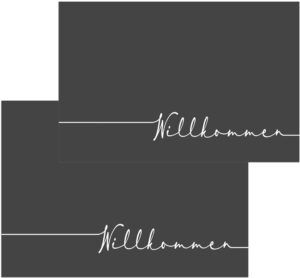 matches21 - Webshop Fussmatten Fussabstreifer DECOR Schriftzug Willkommen dunkelgrau waschbar 2 Groessen 119158 1 13