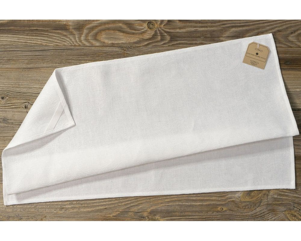 matches21 Geschirrtuch Abtrockentuch Textil MILA einfarbig weiss 40x70 cm Landhaus Leinen 1 Stk 124262 1 1