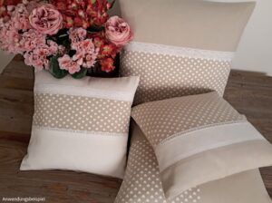 matches21 Geschirrtuch Landhaus TRAUDL uni beige und Borduere Herzen beige weiss 50x70 1 Stk 118098 2 1 6