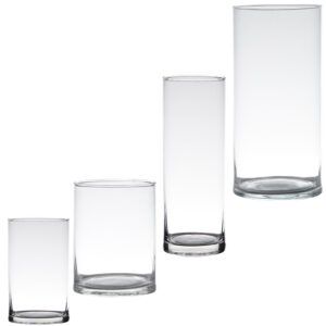 matches21 - Webshop Glas Vasen zylinderfoermig Glasvasen Dekovasen Dekoglaeser klar 1 Stk 2 Groessen 120499 3 1 17