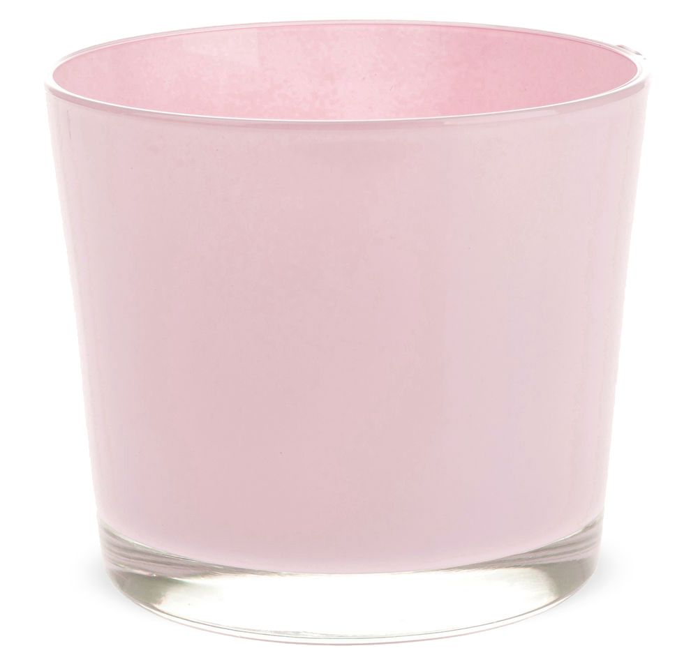 matches21 - Webshop Glastoepfe Pflanzgefaesse Teelichtglaeser rund uebertoepfe Glas rosa 1 Stk in 2 Groessen 123735 2 1 11