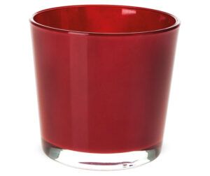 matches21 - Webshop Glastoepfe Teelichtglaeser rund Pflanzgefaesse uebertoepfe Glas rot 1 Stk in 2 Groessen 123734 1 1 20