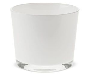 matches21 - Webshop Glastoepfe Toepfe rund Pflanzgefaesse Teelichtglaeser Glas weiss 1 Stk in 2 Groessen 123733 1 1 14