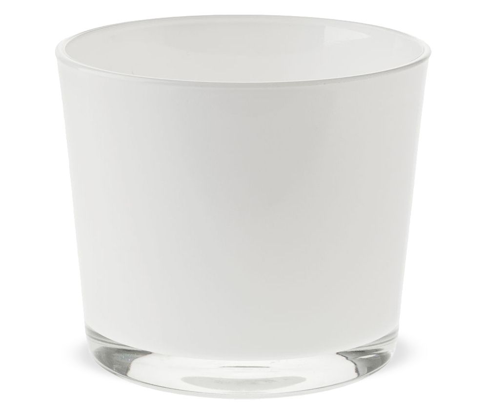 matches21 - Webshop Glastoepfe Toepfe rund Pflanzgefaesse Teelichtglaeser Glas weiss 1 Stk in 2 Groessen 123733 1 1 10