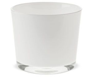 matches21 - Webshop Glastoepfe Toepfe rund Pflanzgefaesse Teelichtglaeser Glas weiss 1 Stk in 2 Groessen 123733 2 1 15