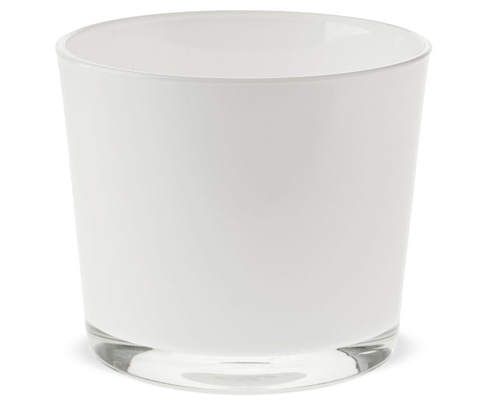 matches21 - Webshop Glastoepfe Toepfe rund Pflanzgefaesse Teelichtglaeser Glas weiss 1 Stk in 2 Groessen 123733 2 1 11