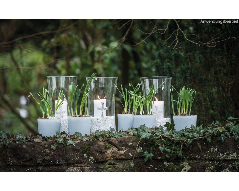 matches21 - Webshop Glastoepfe Toepfe rund Pflanzgefaesse Teelichtglaeser Glas weiss 1 Stk in 2 Groessen 123733 3 1 12