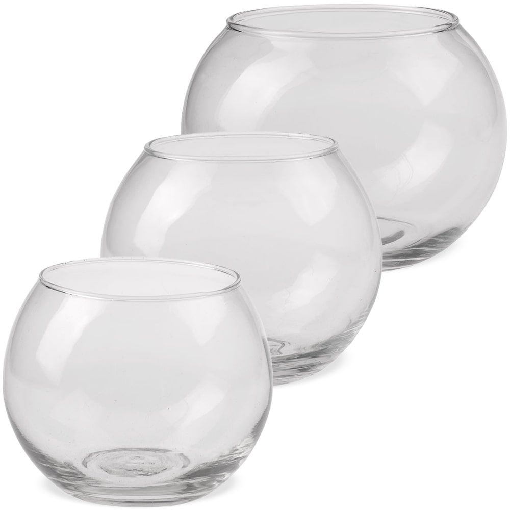 matches21 - Webshop Glasvasen Vasen Blumenvasen Kugelform flacher Boden Glas klar 1 Stk in 3 Groessen 123743 1 9