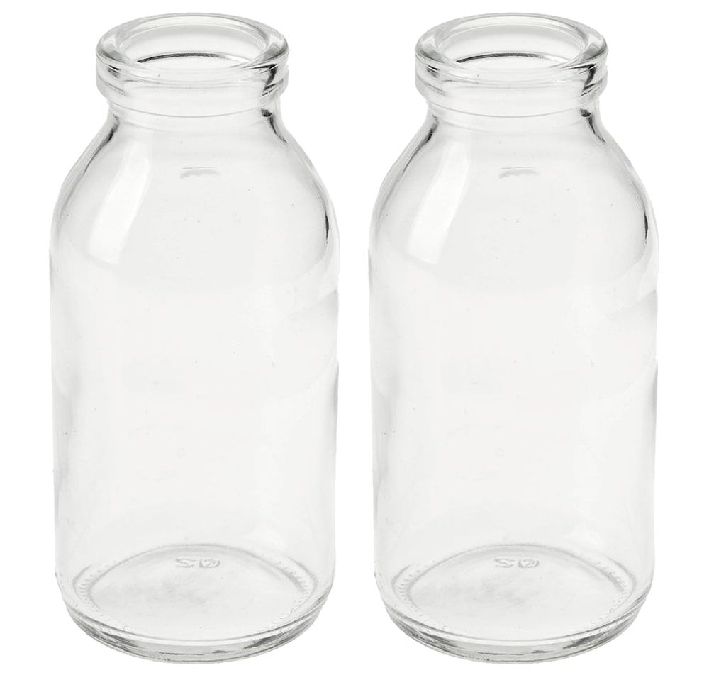 matches21 - Webshop Glasvasen Vasen Milchflaschen Glasflaschen Flaschenform 2er Set in 2 Groessen 120882 8 1 2
