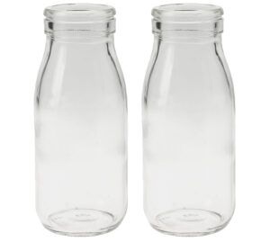 matches21 - Webshop Glasvasen Vasen Milchflaschen Glasflaschen Flaschenform 2er Set in 2 Groessen 120882 9 1 13