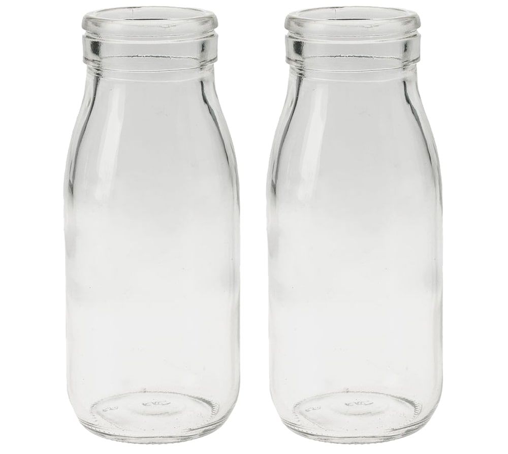 matches21 - Webshop Glasvasen Vasen Milchflaschen Glasflaschen Flaschenform 2er Set in 2 Groessen 120882 9 1 3