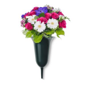 matches21 Grab Vasen zum Stecken Friedhof Grabdeko gruen 2 Groessen 117006 10 1 15