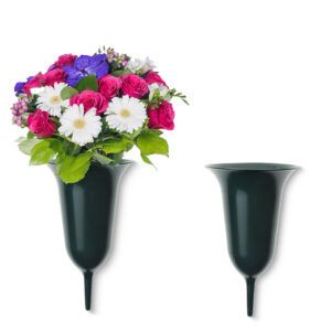 matches21 Grab Vasen zum Stecken Friedhof Grabdeko gruen 2 Groessen 117006 4 1 18