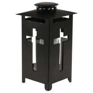 matches21 - Webshop Grablaterne schwarz aus Metall mit Kreuz Grabschmuck 25 5 cm 126446 1 1 17