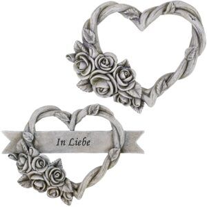 matches21 - Webshop Grabschmuck Herzen mit Rosenranke IN LIEBE Spruch Metalloese grau 2 Groessen 125278 1 10