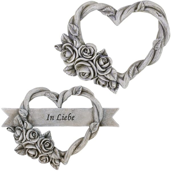 matches21 - Webshop Grabschmuck Herzen mit Rosenranke IN LIEBE Spruch Metalloese grau 2 Groessen 125278 1 7