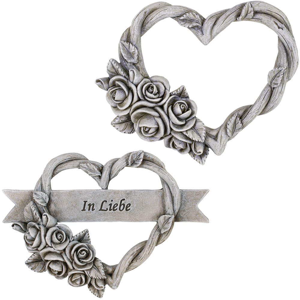 matches21 - Webshop Grabschmuck Herzen mit Rosenranke IN LIEBE Spruch Metalloese grau 2 Groessen 125278 1 23