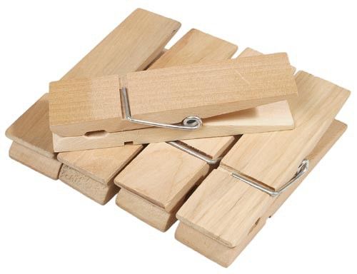 matches21 - Webshop Grosse Holz Waescheklammern Naturfarben 10 Stk Je 1 1