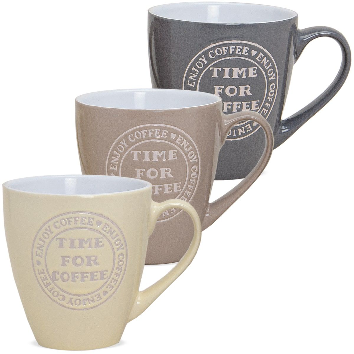 matches21 - Webshop Grosse Tasse Becher Kaffeebecher COFFEE TIME 1 Stk B WARE 11 cm 400 ml 110640 1 12