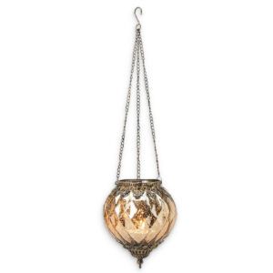 matches21 - Webshop Haengendes Kerzenglas Vintage Windlicht gold in 2 Groessen Modernes Windlichtglas als Kerzenstaender Laterne und Teelichthalter Boho Kerzenhalter Teelichtglas fuer Wohnzimmer Balkon 8 54