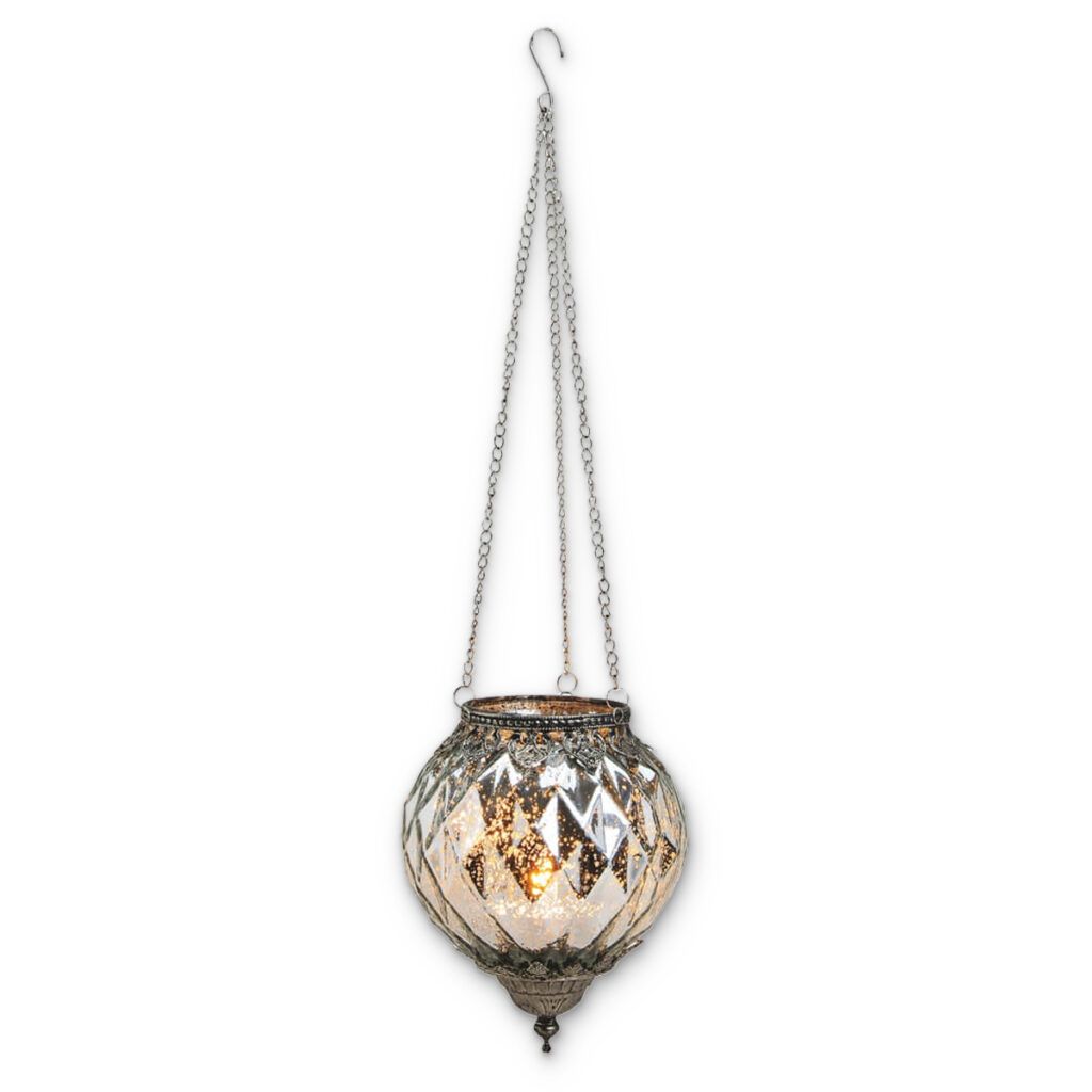 matches21 - Webshop Haengendes Kerzenglas Vintage Windlicht silber in 2 Groessen Modernes Windlichtglas als Kerzenstaender Laterne und Teelichthalter Boho Kerzenhalter Teelichtglas fuer Wohnzimmer Balkon 8 39